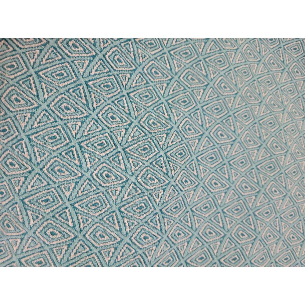 Vintage MCM Turquoise Teal White Geometric Fabric Polyester ?